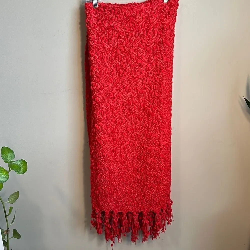 Popcorn Red throw Blanket Decor 50”x60”
